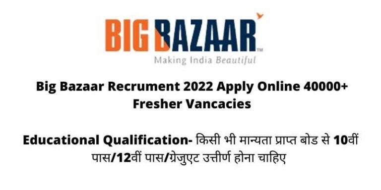 Big Bazaar Recrument 2022