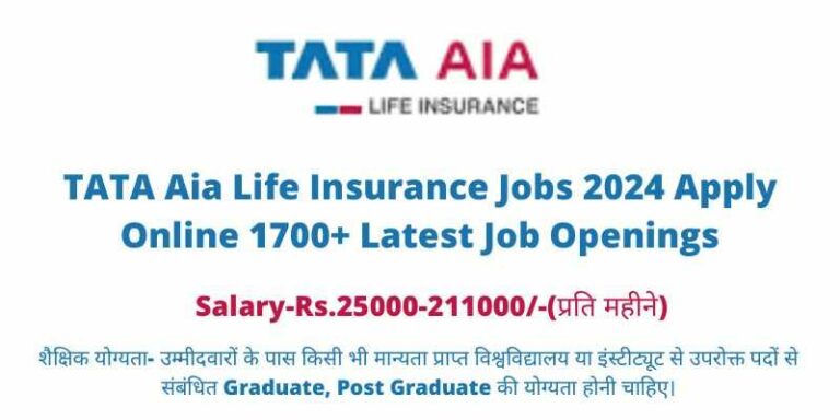 TATA Aia Life Insurance Jobs 2024