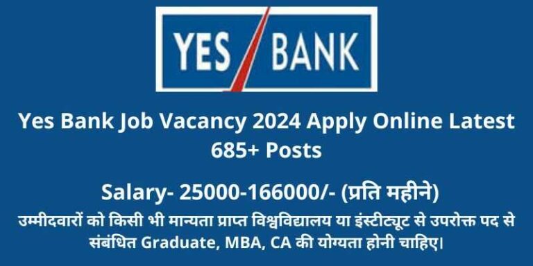 Yes Bank Job Vacancy 2024